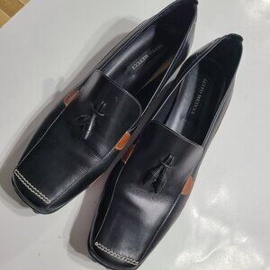 Sesto Meucci Black Leather Tassel Loafers for Women
